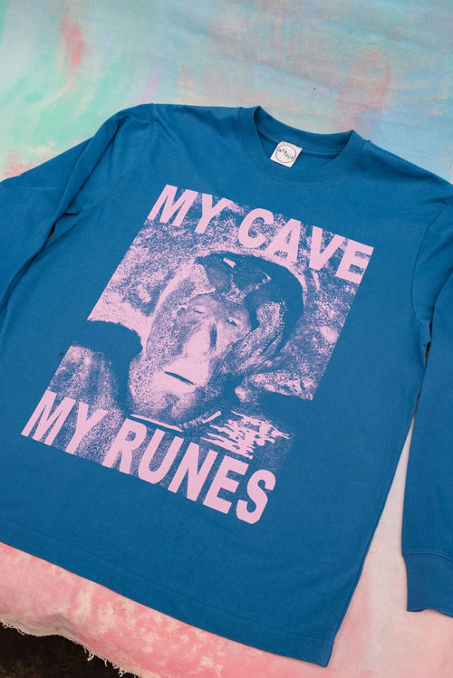 Grotte-God Long Sleeve Tee Blue
